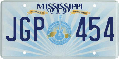 MS license plate JGP454
