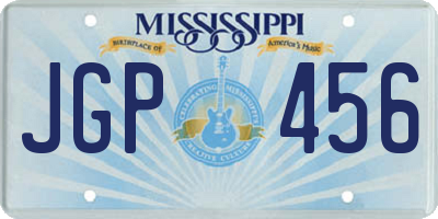 MS license plate JGP456