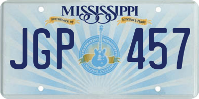MS license plate JGP457