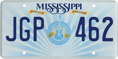 MS license plate JGP462