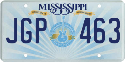 MS license plate JGP463