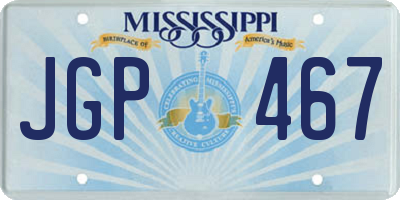 MS license plate JGP467