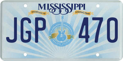 MS license plate JGP470