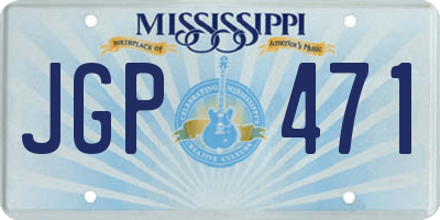 MS license plate JGP471