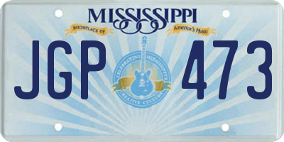 MS license plate JGP473