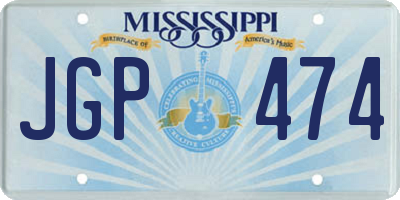 MS license plate JGP474