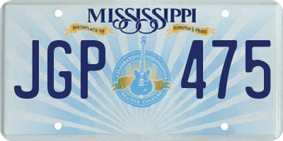 MS license plate JGP475
