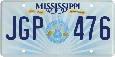 MS license plate JGP476