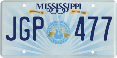 MS license plate JGP477