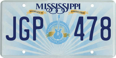 MS license plate JGP478