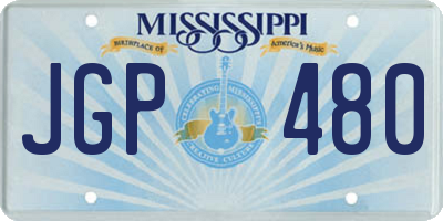 MS license plate JGP480