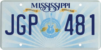MS license plate JGP481