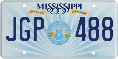 MS license plate JGP488
