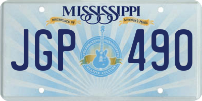 MS license plate JGP490