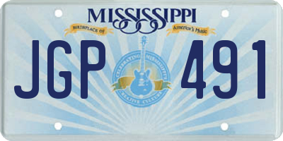 MS license plate JGP491