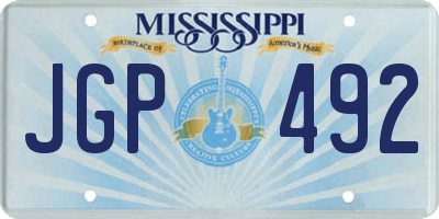 MS license plate JGP492