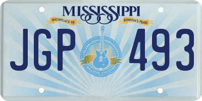 MS license plate JGP493
