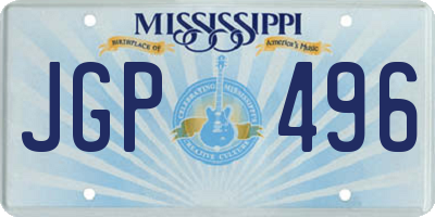 MS license plate JGP496
