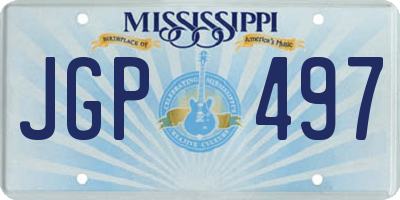 MS license plate JGP497