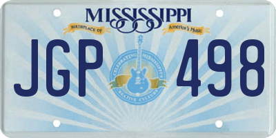 MS license plate JGP498