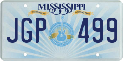 MS license plate JGP499