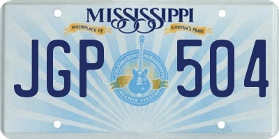 MS license plate JGP504