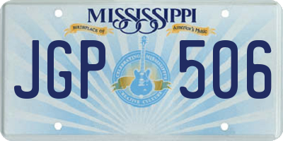 MS license plate JGP506