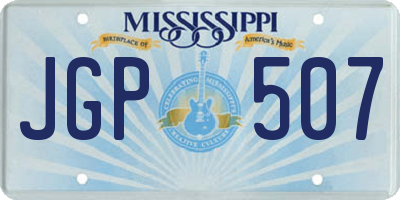 MS license plate JGP507