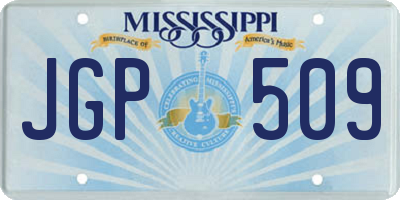 MS license plate JGP509