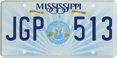 MS license plate JGP513