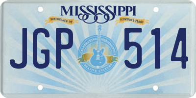 MS license plate JGP514