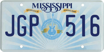 MS license plate JGP516