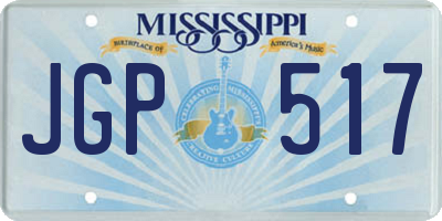 MS license plate JGP517