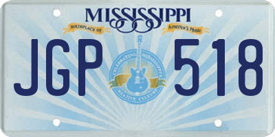 MS license plate JGP518