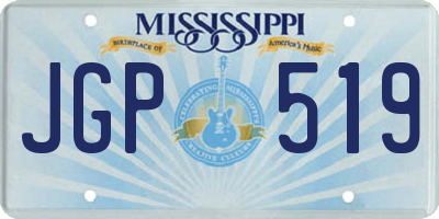 MS license plate JGP519