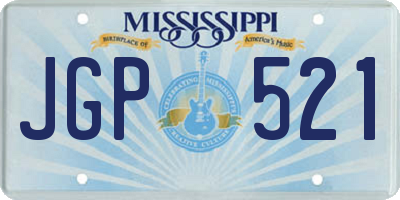 MS license plate JGP521