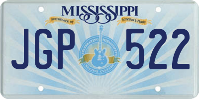 MS license plate JGP522