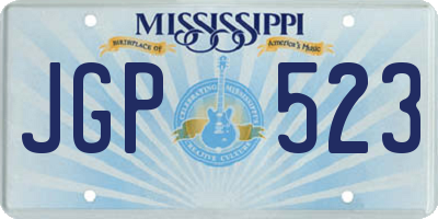 MS license plate JGP523