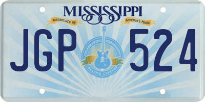 MS license plate JGP524