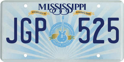 MS license plate JGP525