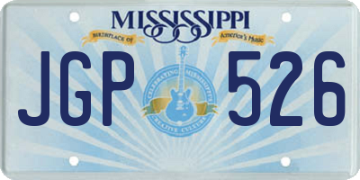 MS license plate JGP526