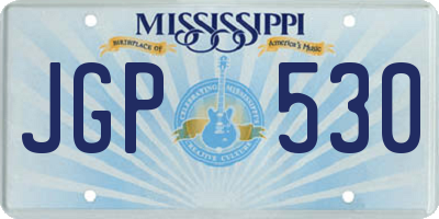 MS license plate JGP530