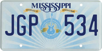 MS license plate JGP534