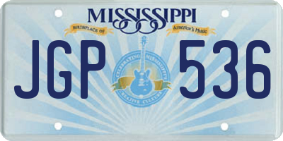 MS license plate JGP536