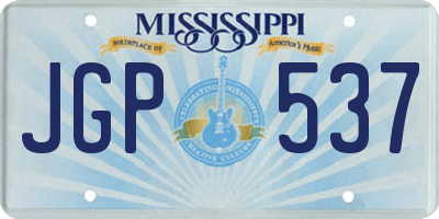 MS license plate JGP537