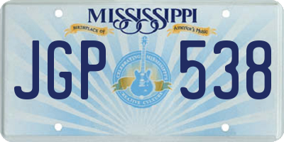 MS license plate JGP538