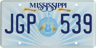 MS license plate JGP539