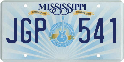 MS license plate JGP541