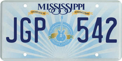MS license plate JGP542