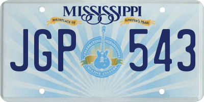 MS license plate JGP543